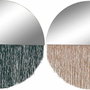 DKD Home Decor Set de 2 Espejos con Flecos 50x50 cm, Dorado y Verde