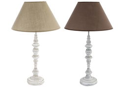 DKD Home Decor Lámpara Sobremesa Tradicional Marrón Blanco 35 x 60 x 35 cm (4 Unidades)