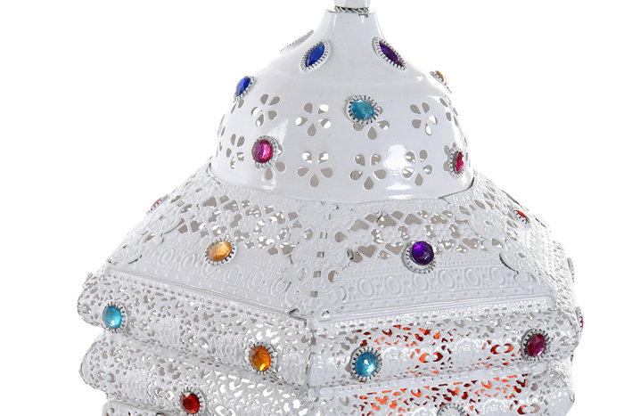 DKD Home Decor Fez Lámpara Techo Arabe Dorado Multicolor 28 x 58 x 28 cm Metal Acrílico E27