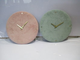 DKD Home Decor Set de 2 Relojes Velvet Poliester Rosa y Verde