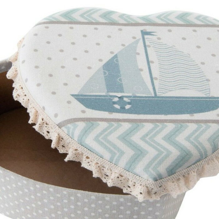 DKD Home Decor Set de 2 Cajas de Cartón y Poliéster VELERO