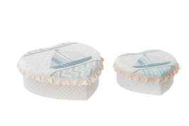 DKD Home Decor Caja Mediterraneo Set de 2 Piezas 19 x 10 x 7 cm