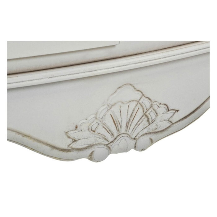 DKD Home Decor Librería Abeto Blanca con 4 Estantes y 1 Cajón