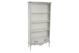 DKD Home Decor Librería Abeto Blanca con 4 Estantes y 1 Cajón