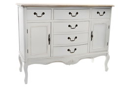 DKD Home Decor Buffet Abeto Versalles3 Blanco y Marrón Claro