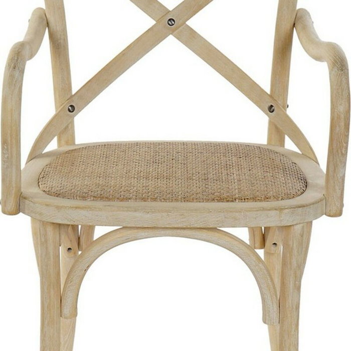 DKD Home Decor Silla Olmo Ratan Crossback Envejecido Blanco DKD Home Decor Silla Olmo Ratan Crossback Envejecido Blanco