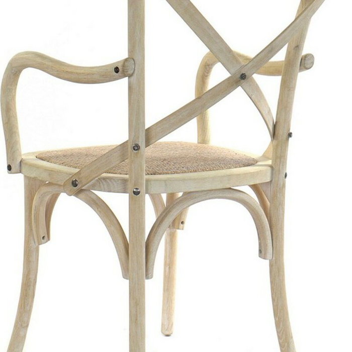 DKD Home Decor Silla Olmo Ratan Crossback Envejecido Blanco DKD Home Decor Silla Olmo Ratan Crossback Envejecido Blanco