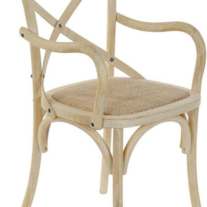 DKD Home Decor Silla Olmo Ratan Crossback Envejecido Blanco DKD Home Decor Silla Olmo Ratan Crossback Envejecido Blanco