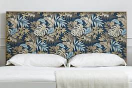 DKD Home Decor Cabecero de Cama Tropical de Poliéster y Madera