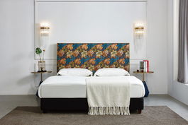 DKD Home Decor Cabecero Cama Tropical Hojas 10 x 60 x 160 cm Poliester Madera MDF