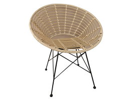 DKD Home Decor Silla de Ratán Sintético y Hierro Galvanizado