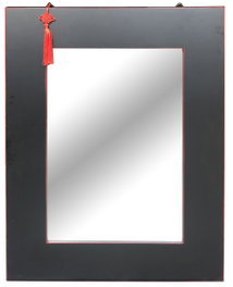 DKD Home Decor Masako Espejo Oriental Negro Rojo 2 x 90 x 70 cm