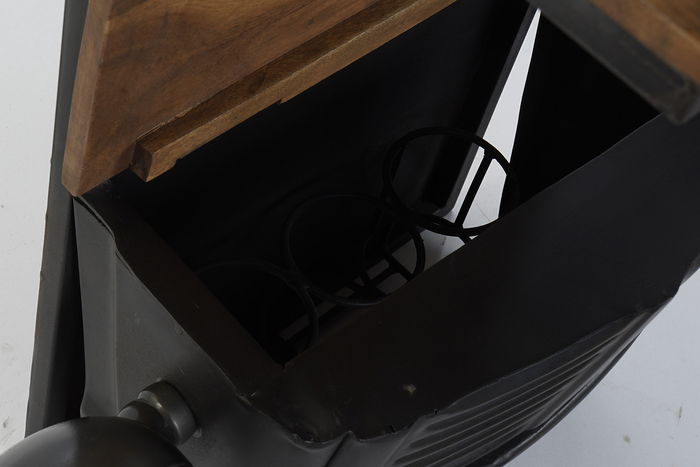 DKD Home Decor Botellero Gris Oscuro 30 x 104 x 83 cm Hierro Acacia Cristal