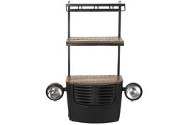 DKD Home Decor Botellero Gris Oscuro 30 x 104 x 83 cm Hierro Acacia Cristal