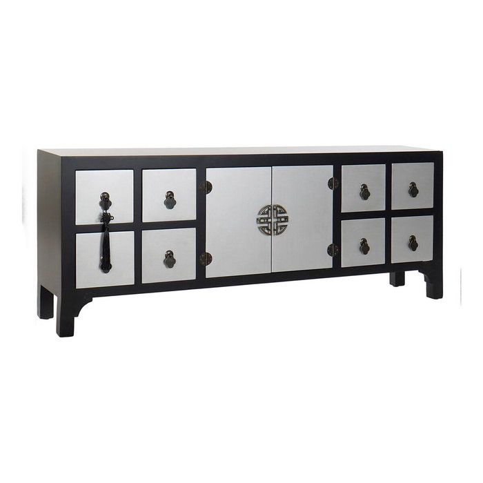 DKD Home Decor Mueble TV Oriental AIRI Negro