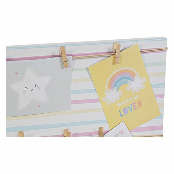 DKD Home Decor Portafotos Lienzo Sunshine Multicolor 50x50 cm