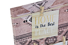 DKD Home Decor Portafotos Marron 2 x 30 x 60 cm (2 Unidades) Lienzo Etnico