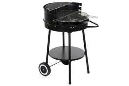 DKD Home Decor Barbacoa para Terraza y Jardín Negro 49.5 x 82 x 59 cm Desmontable Metal y Plástico