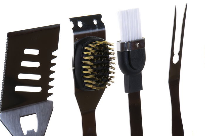 DKD Home Decor Barbacoa Terraza Y Jardin Negro Inox Metal 18 x 8 x 47 cm Set de 6 (2 Unidades)