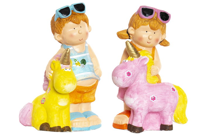DKD Home Decor 23 x 40 x 23 cm Figura Niños Unicornio Fibra de Vidrio Rosa Azul (2 Unidades) DKD Home Decor 23 x 40 x 23 cm Figura Niños Unicornio Fibra de Vidrio Rosa Azul (2 Unidades)