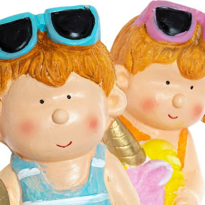 DKD Home Decor Figura de Fibra de Vidrio Niños y Unicornio, Surtido de 2 Piezas