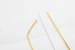 DKD Home Decor Pajitas Dorado Inox 21.5 x 0.5 cm Set de 10