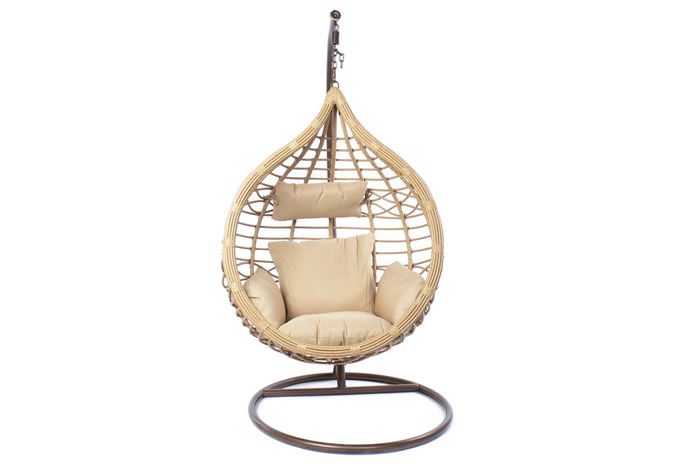 DKD Home Decor Sillon Colgante Terraza Y Jardin Coleccion Breeze Marron Beige 70 x 110 x 90 cm