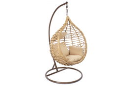 DKD Home Decor Sillon Colgante Terraza Y Jardin Coleccion Breeze Marron Beige 70 x 110 x 90 cm