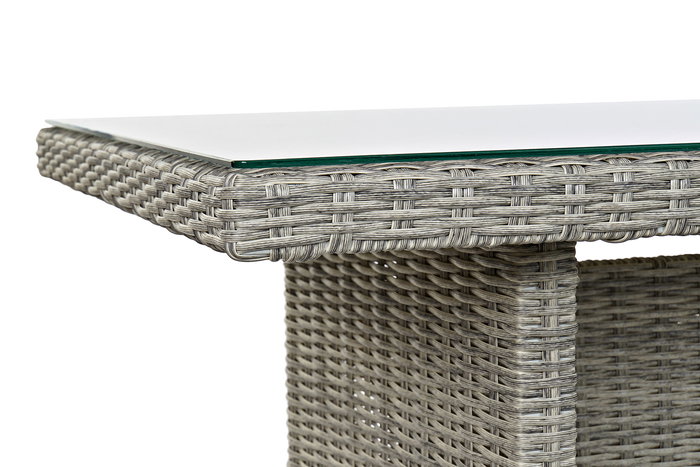 DKD Home Decor Sofia Terraza Y Jardin Ratan Sintetico Gris 204 x 90 x 267 cm Set de 4