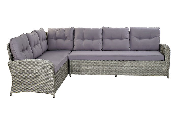 DKD Home Decor Sofia Terraza Y Jardin Ratan Sintetico Gris 204 x 90 x 267 cm Set de 4