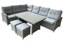 DKD Home Decor Sofia Terraza Y Jardin Ratan Sintetico Gris 204 x 90 x 267 cm Set de 4