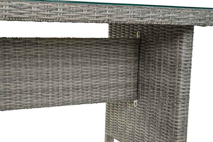 DKD Home Decor Sofia Terraza Y Jardin Ratan Sintetico Gris 204 x 90 x 267 cm Set de 4