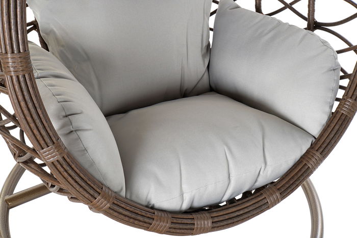 DKD Home Decor Sillón Colgante Breeze para Terraza y Jardín, Marrón y Gris, 100 x 78 x 120 cm