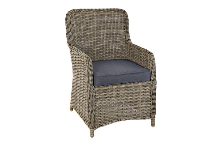 DKD Home Decor Mesa de Comedor para Terraza y Jardín, Set de 7 Piezas en Ratán Sintético y Acero con Cristal, Color Beige y Gris, Dimensiones 200 x 100 x 75 cm, Incluye Cojines