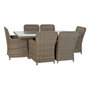 DKD Home Decor Conjunto de Comedor para 7 Personas en Ratán Sintético Beige y Gris