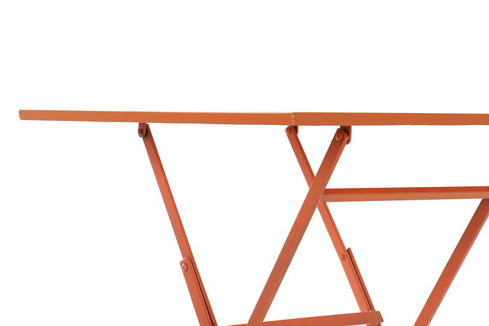 DKD Home Decor Mesa Terraza y Jardín Balcony Coral Metal Plegable Balcón Set de 3 Piezas 60 x 75 x 60 cm