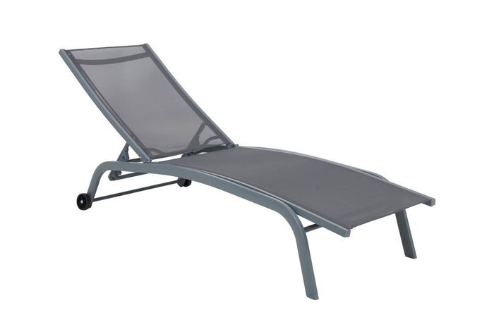 DKD Home Decor Tumbona para Terraza y Jardín Gris Aluminio y Textilene 187.5 x 64 x 97 cm DKD Home Decor Tumbona para Terraza y Jardín Gris Aluminio y Textilene 187.5 x 64 x 97 cm