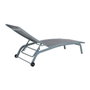 DKD Home Decor Tumbona para Terraza y Jardín Gris Aluminio y Textilene 187.5 x 64 x 97 cm