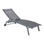 DKD Home Decor Tumbona para Terraza y Jardín Gris Aluminio y Textilene 187.5 x 64 x 97 cm