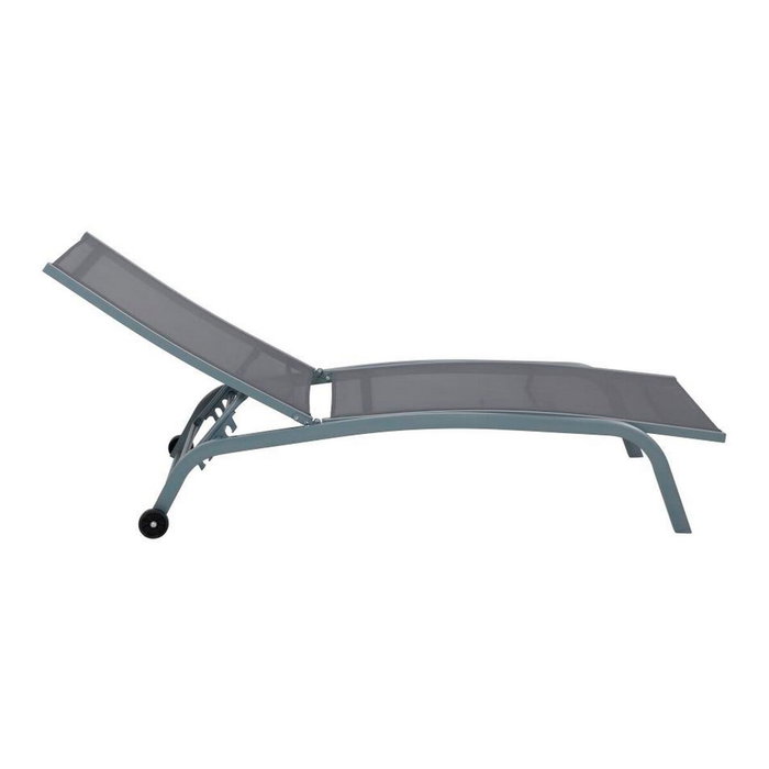 DKD Home Decor Tumbona para Terraza y Jardín Gris Aluminio y Textilene 187.5 x 64 x 97 cm