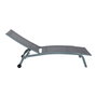 DKD Home Decor Tumbona para Terraza y Jardín Gris Aluminio y Textilene 187.5 x 64 x 97 cm