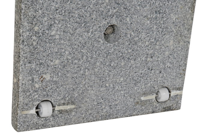 DKD Home Decor Base Parasol Terraza Jardín Gris Granito Inox 45 x 45 x 35 cm