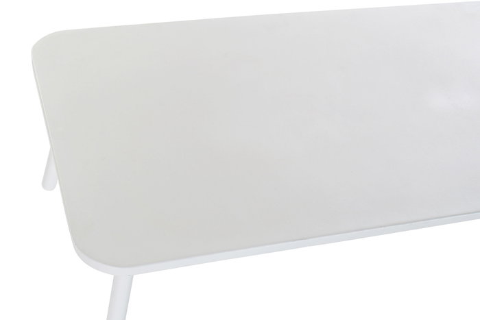 DKD Home Decor Sofá Terraza y Jardín Set de 4 Blanco Beige Aluminio Poliéster Cuerda 151.5 x 72 x 70 cm