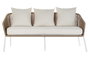 DKD Home Decor Sofá Terraza y Jardín Set de 4 Blanco Beige Aluminio Poliéster Cuerda 151.5 x 72 x 70 cm