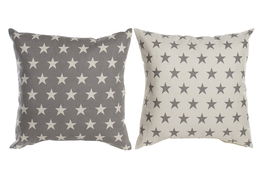 DKD Home Decor Cojin Estilo Scandi Beige Marron 60 x 60 x 10 cm (2 Unidades)