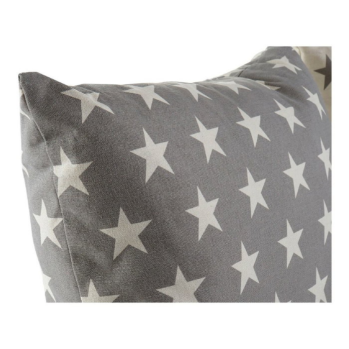 DKD Home Decor Set de 2 Cojines con Estrellas Beige y Marrón, 60x60x10 cm