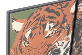 DKD Home Decor Cuadro Moderno Multicolor Tigre Leopardo Lienzo PS 72 x 52 x 2.7 cm (2 Unidades)