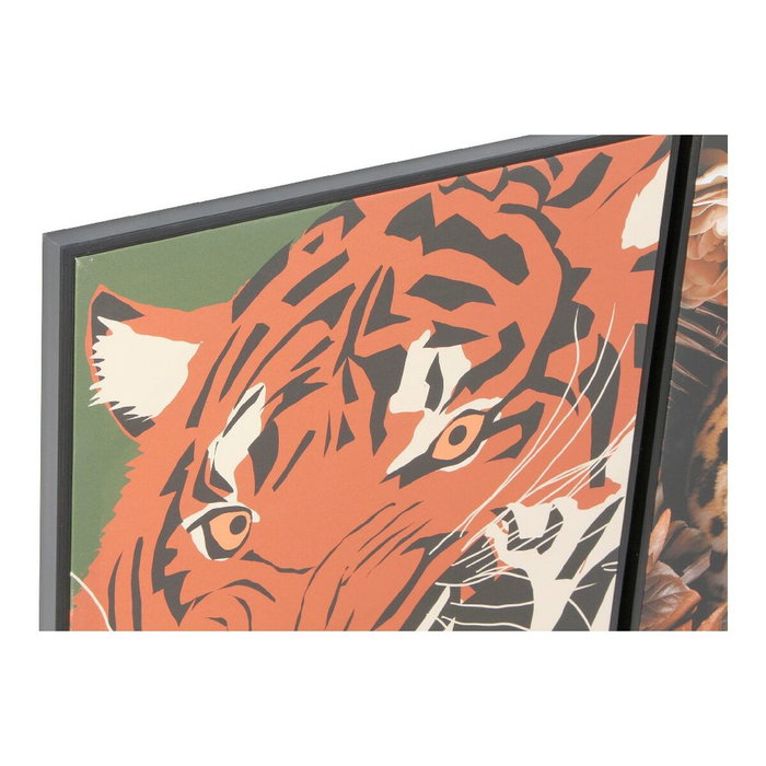 DKD Home Decor Set de 2 Cuadros Tigre y Leopardo 52x72 cm