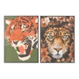 DKD Home Decor Set de 2 Cuadros Tigre y Leopardo 52x72 cm
