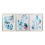 DKD Home Decor Set de 3 Cuadros Tropicales MDF y Cristal 60x4x80 cm